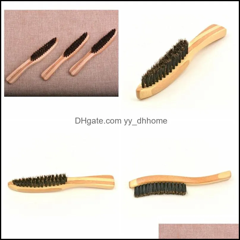 men`s beard brush stiff boar bristles beard grooming brush 16cm men wood color bamboo handle essential beard growth care tool vt1384