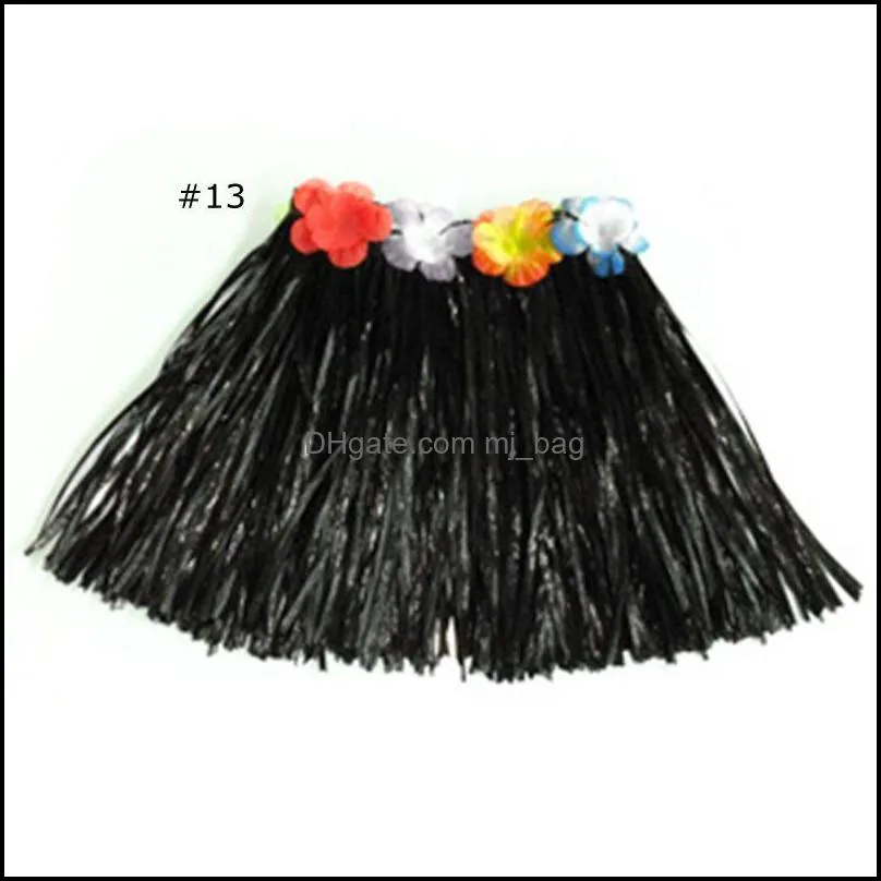 30cm elastic hawaiian hula dancer grass skirt hawaiian grass skirts for kids tropical grass skirt single layer festive party supplies