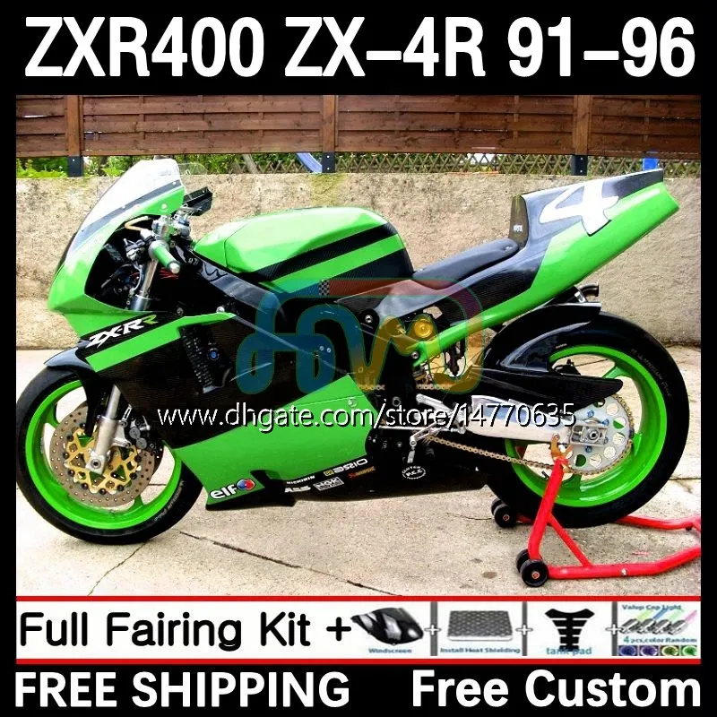 Corps OEM pour KAWASAKI NINJA ZXR 400 CC ZX-4R ZX4R 91-96 Carrosserie 12DH.154 ZX 4R 4 R 400CC ZXR400 91 92 93 94 95 96 ZXR-400 1991 1992 1993 1994 1995 1996 Carénage vert