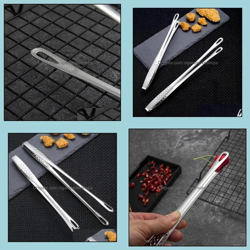 Stainless Steel Food Tongs Long Handle Non-Slip Barbecue Steak Tongs Kitchen Cooking Tools Accessories Bakeware