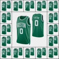 Boston''Celtics''Men Jayson Tatum Jaylen Brown Payton Pritchard Brodric Thomas 75th Anniversary Diamond Custom Green Jersey