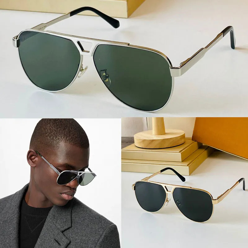 1.1 Evidence Metal Solglasögon Z1586 Men Super Designer Lens Classic Flowers Logo Women Sun Glasögon Pläterad Gold Square Frame Goggle Eglasses V Shape at Bridge Shades