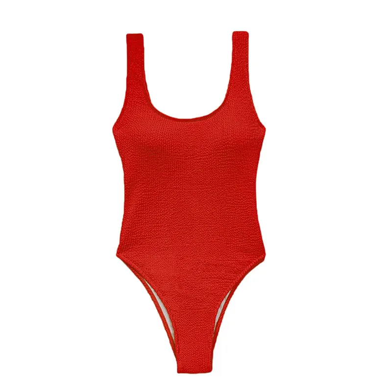 Sexig One Piece Baddräkt Kvinnor Sommar Beachwear Solid Push Up Baddräkt Backless Bodysuit Baddräkt