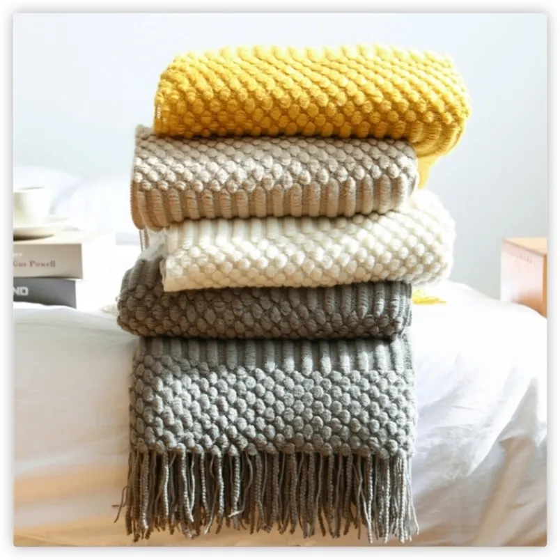 Textile City Europe Style Faux Cashmere Knitted Couverture Couvre-litspreads EMED BB SOFA décorer