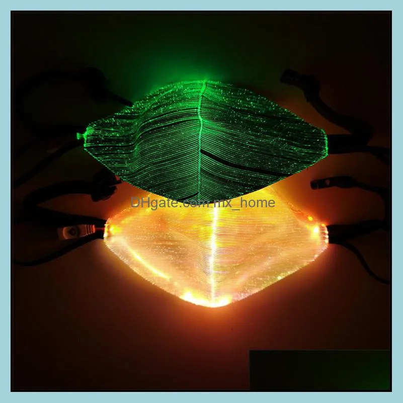 fashion glowing mask 7 colors halloween luminous led face masks for christmas party festival masquerade rave mask online