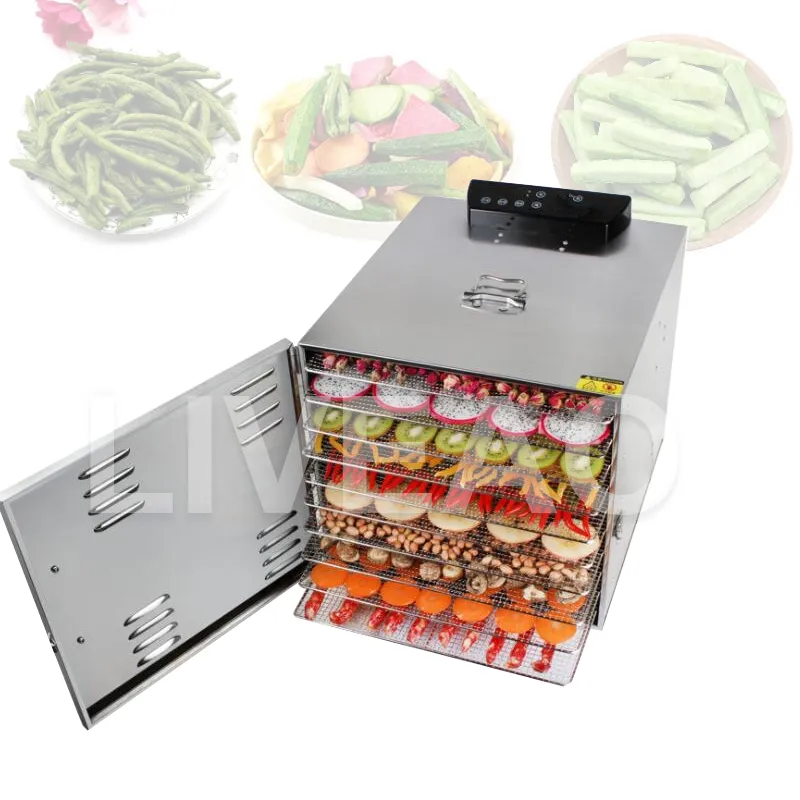 Máquina de secado de carne de hierbas y frutas, cocina, hogar, comercial, deshidratador de bocadillos con 10 bandejas