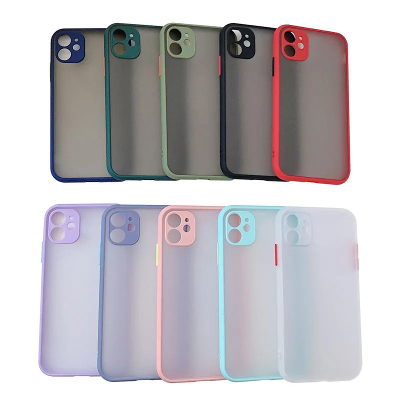 Kameralinsskydd Clear Matte Transparenta Cases Hybrid Armor Stuffsäker för iPhone 15 14 13 12 11 Pro Max XR XS X 8 7 Plus