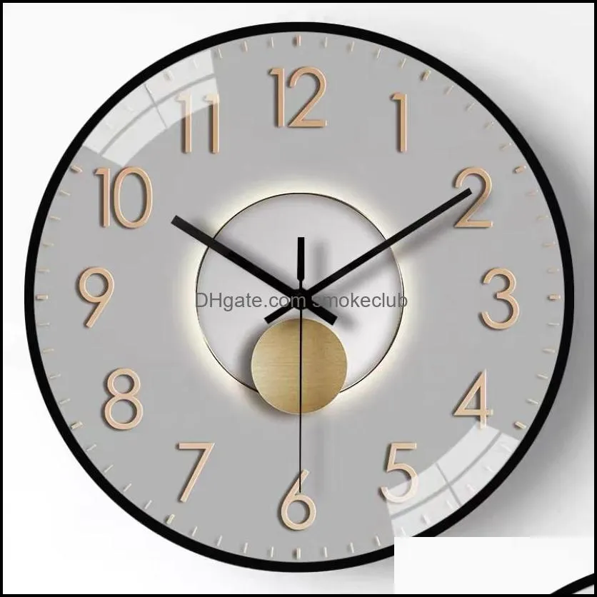 Simple wall clock silent living room art fashion light and shadow personalized decorative quartz clock