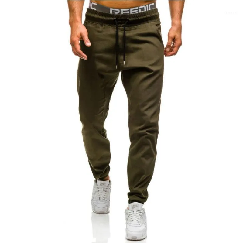 Drop Men Pencil Pants Long Trousers 2022 Fashion Casual Slim Joggers Solid Color Sweatpants Plus Size Khaki Black Grey Men's