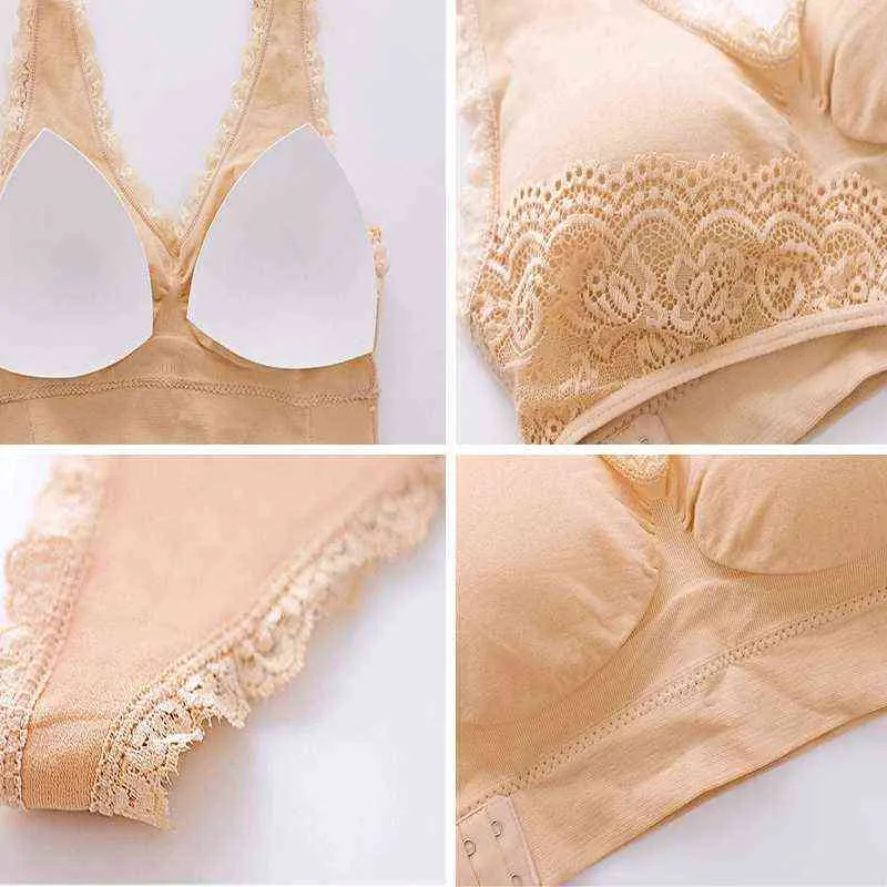 Plus Size Seamless Lace Front Closure Lace Push Up Bra Push Up, Wireless,  Shockproof Sport Vest For Women 4XL L220726 From Sihuai10, $13.79