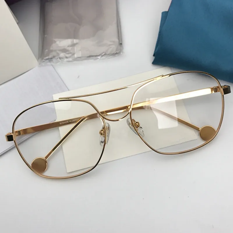 High-quality G1116 glasses frame unisex big-square rim 54-17-146 lightweight metal square fullrim for prescription glasses full-set cases OEM Outlet