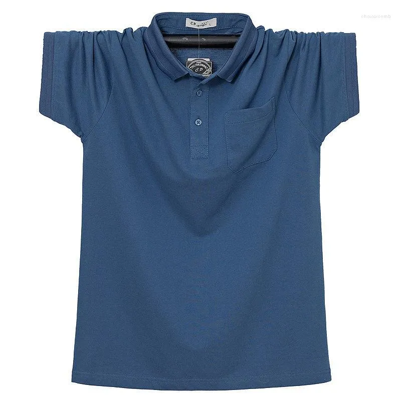 Polos pour hommes couleur Pure été T-shirt à manches courtes coton revers demi-manches décontracté ample 2022