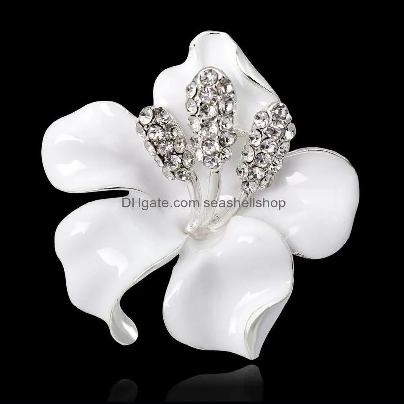 rhinestone rose flower brooches women sparkling bridal wedding pin flowers party brooch pins gifts