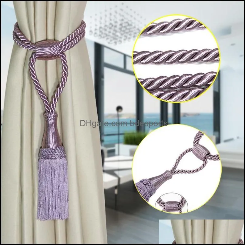 Other Home Decor 1Pc Tassel Curtain Tieback Hanging Belt Balls Brush Fringe Curtains Accessories Holderback Tie Backs Adjust Buckles