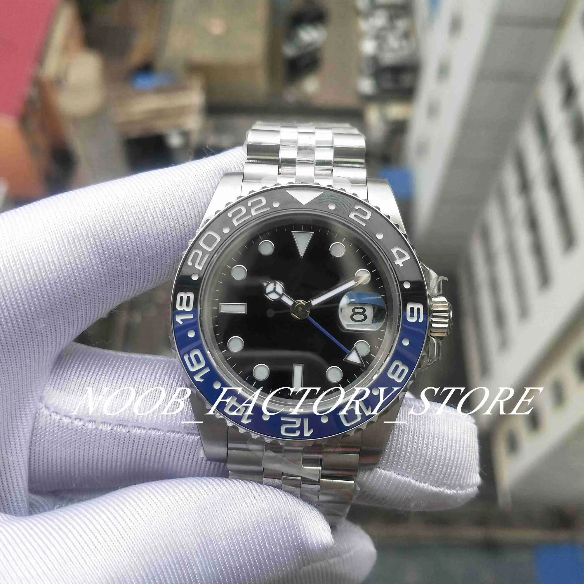 Basel World 40mm Super BP Factory Men Watch Automatic 2813 Beweging Keramische bezel Jubileum Bracelet 126710 Batman horloges met cadeau