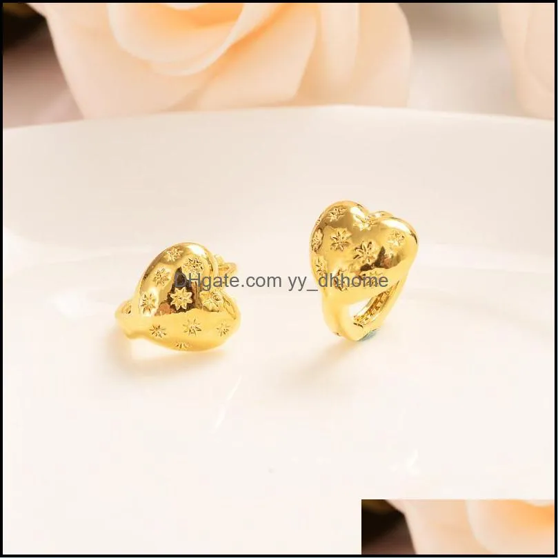 Stud Gold Fashion Jewellery Heart Shape Earrings Gift For Women Men Earring Party Wedding Bridal Jewelry Christmas Gifts1