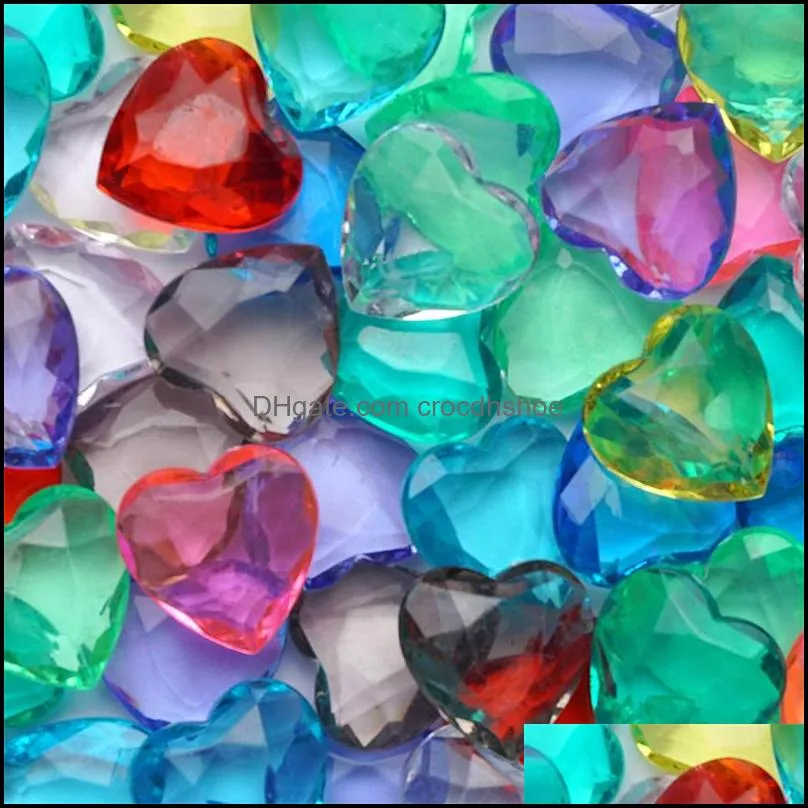 crystal heart stones croc charms hearts for pirate treasures assorted colors plastic gem vase filler table scatters