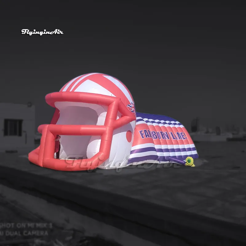 Custom Inflatable Football Helmet 10m Customized Large Inflatable American Football Helmet Tunnel with ...