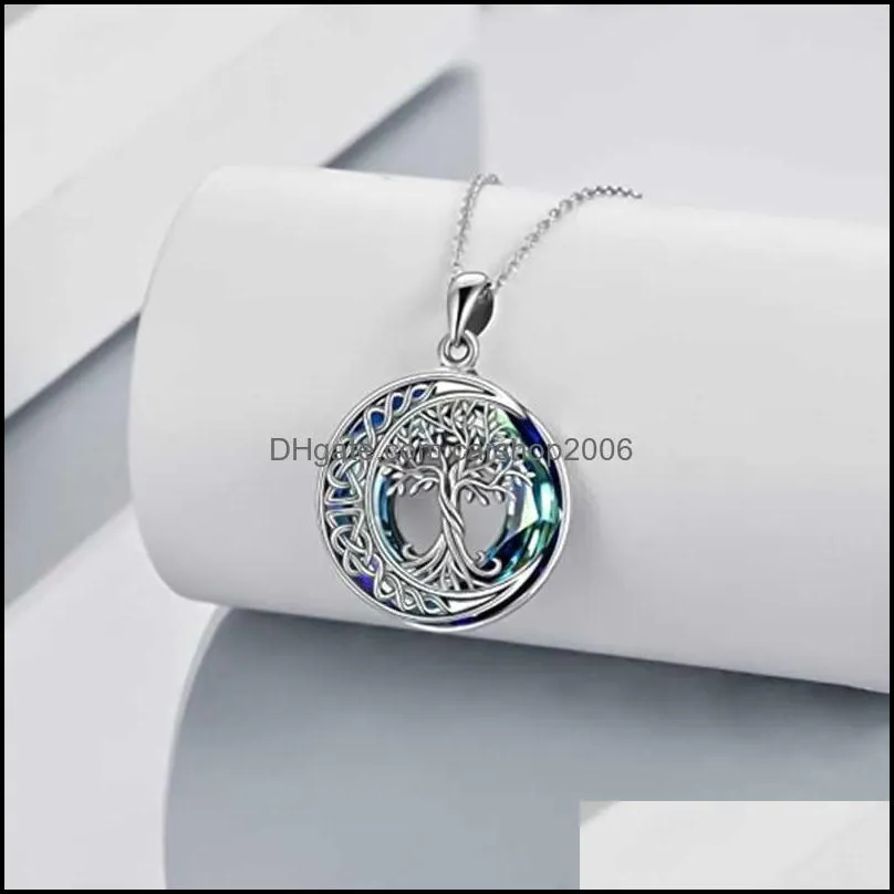 Tree of Life Cremation Urn Necklace Keepsake Ashes Hair Memorial Locket Circle Crystal Pendant Jewelry