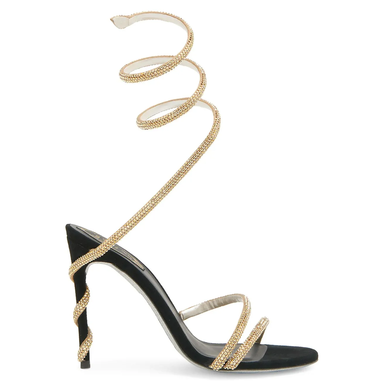 Risparmia alla grande su Teli Della Fascia Di Cristallo Rene Caovilla  Margot Abbellito Sandali In Pelle Scamosciata Nei Tacchi A Spillo Strass  Strass