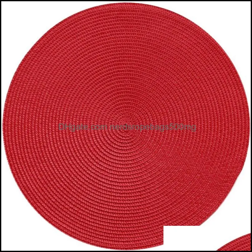 Manual Weave Placemat Plate Round Mat PP Insulation Pads Coaster Home Environment Protection Accessories 1 6hj K2