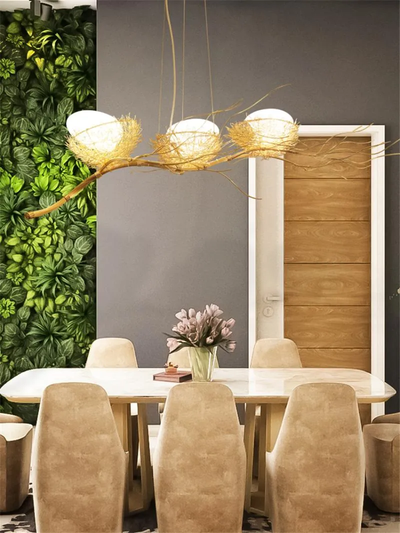 펜던트 램프 현대식 새 둥지 조명 식당 거실 식당이 LED 바 침실 홈 데코 교수형 조정 펜더