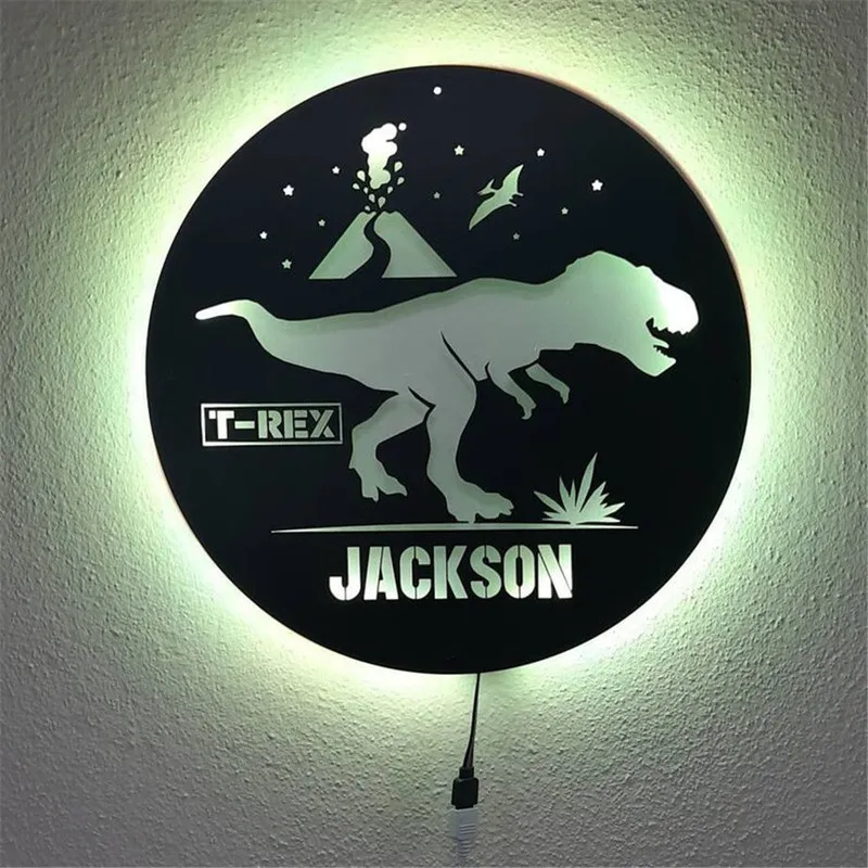 Jurassic Park T-Rex Logo LED Wall Light Sign