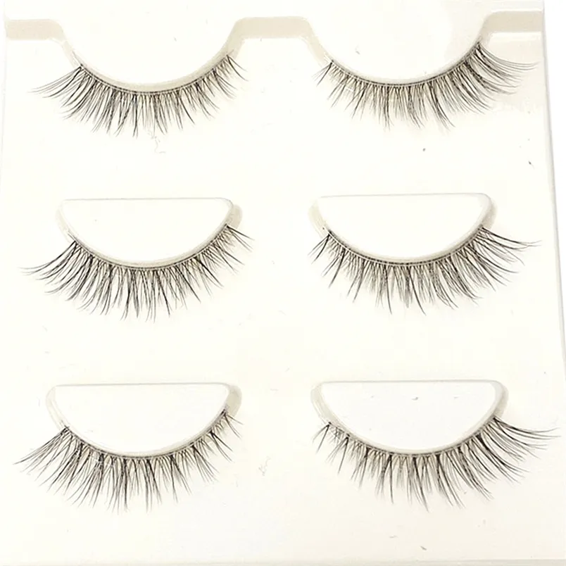 3D Natural Short Full Strip Transparant Terrier Short Mink Lashes Style valse wimpers 220623