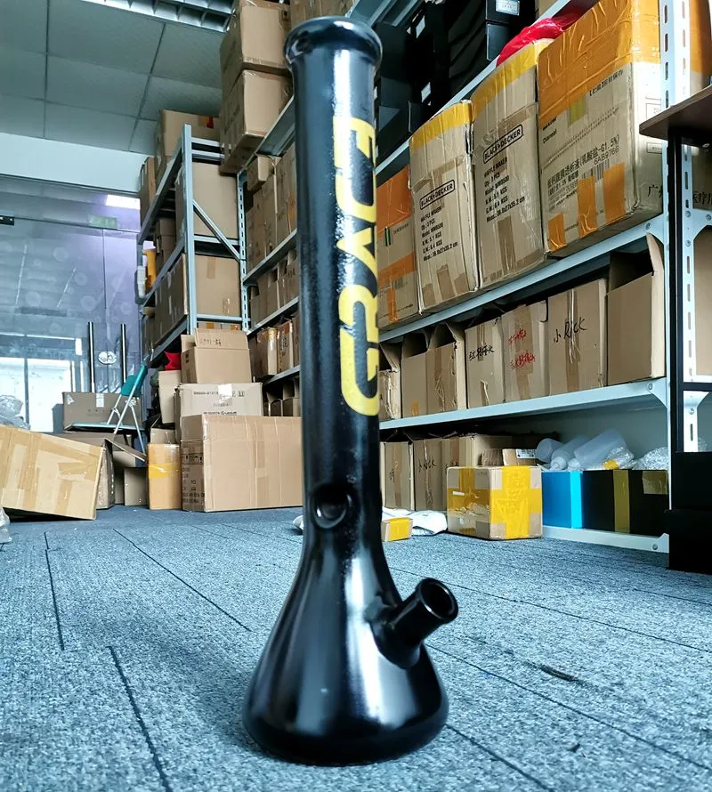 Bong de vidro GRACE preto de 18 polegadas narguilés com tigelas e cachimbos fêmeas de haste inferior de 18 mm