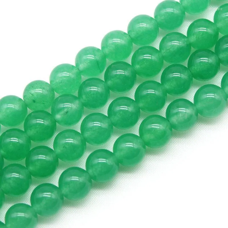 Andra naturliga ljusgrön chalcedony jades stenar avståndsgollkulor 4 6 8 10 12mm för smycken som gör handarbetsarmband rita22