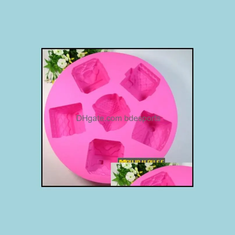 6 house hut Silicone cake mold muffin cupcake cake cookie ice chocolate mold mould