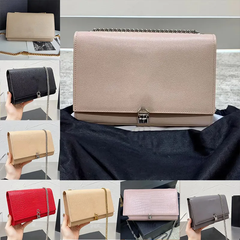 Klasik Kate Orta Zincir Omuz Çantası Kabartmalı Timsah Parlak Deri Tasarımcı Luxurys Kadınlar Crossbody Püskül Çanta Flap Manyetik Kapatma Çanta