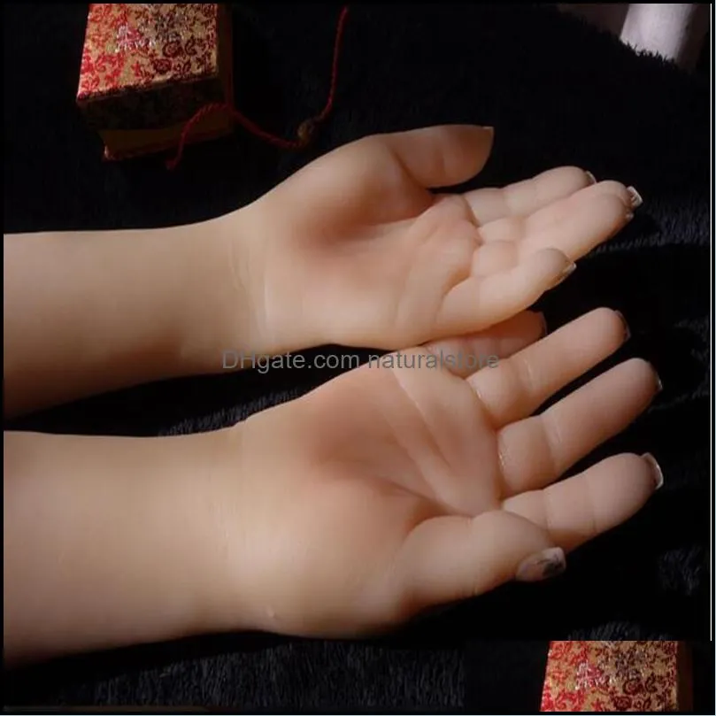 High quality 56cm real sexy doll hand mannequin body Manicure props jewelry model art long hand Halloween Woman finger 1pc C737