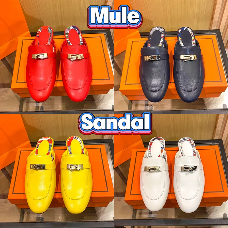 Designer Oz Mule Sandals mode toffel strand kvinnor skor med låda Vit Svart Turkos röd gul Marinblå Marron Havane Naturlig sandal lyx tofflor sneakers