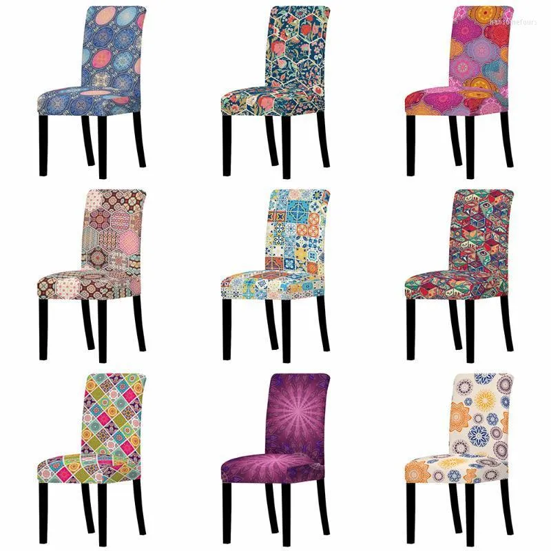 Stoelbedekkingen Bohemia Universal Stretch Cover Big Elastic Seat Painting Slipcovers Restaurant Banquet Home Party