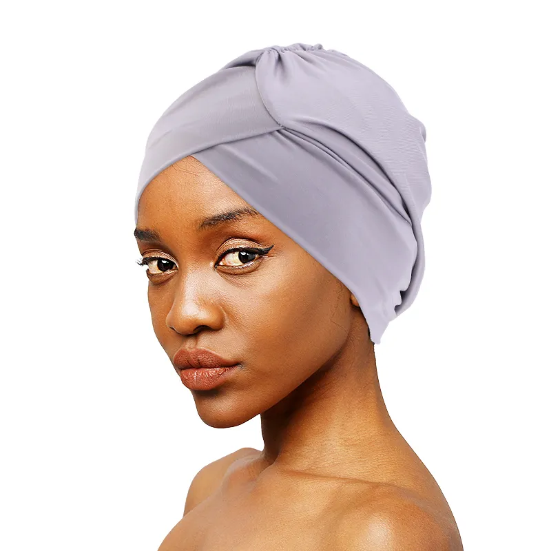 Femmes Turban Twist Style Bandeau Bonnet De Natation Bandana Soild Couleur Bande Élastique Natation Headwrap Doux Headcover Cheveux Accessoires