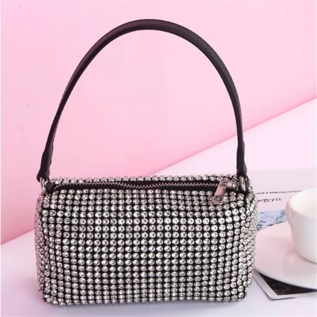 Kvällsväska bling Rhinestone 2022aw Classic Handbag Fashion Tote Axelväska Kvinnor armhålväskor