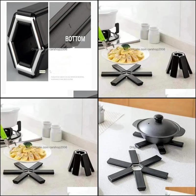 Kitchen creative folding pot mat meal mat plastic heat insulation anti scalding bowl gift