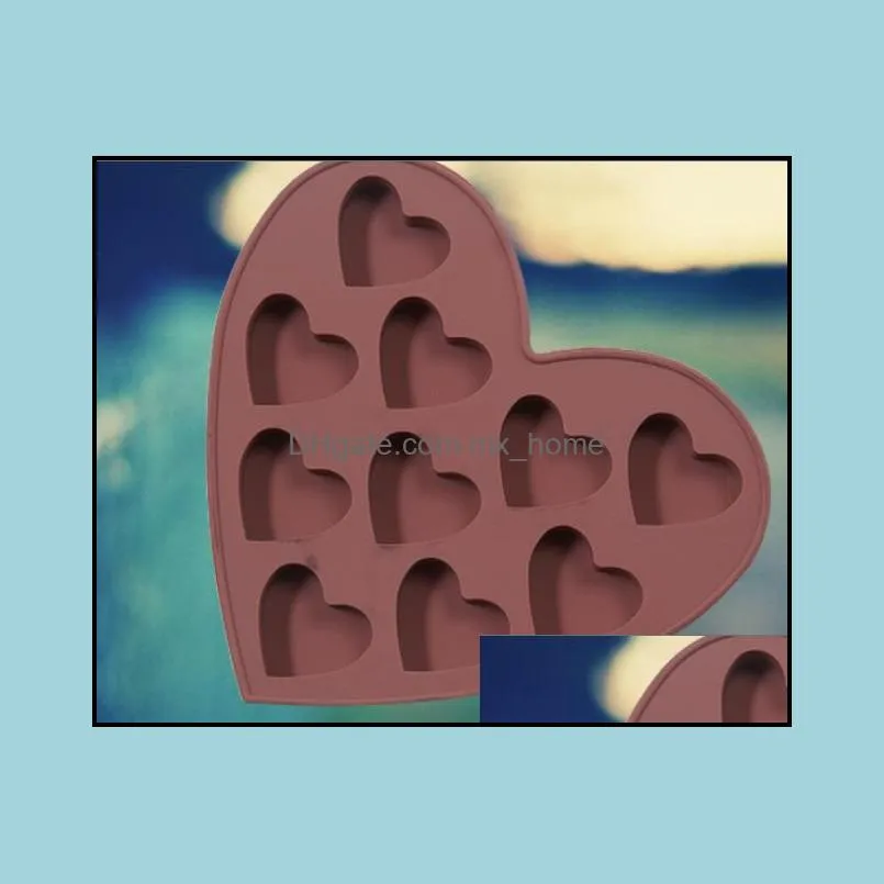 10 cavity Love silicone Mold Heart Cake Candy Chocolate Decorating Ice Cube Tray Makers