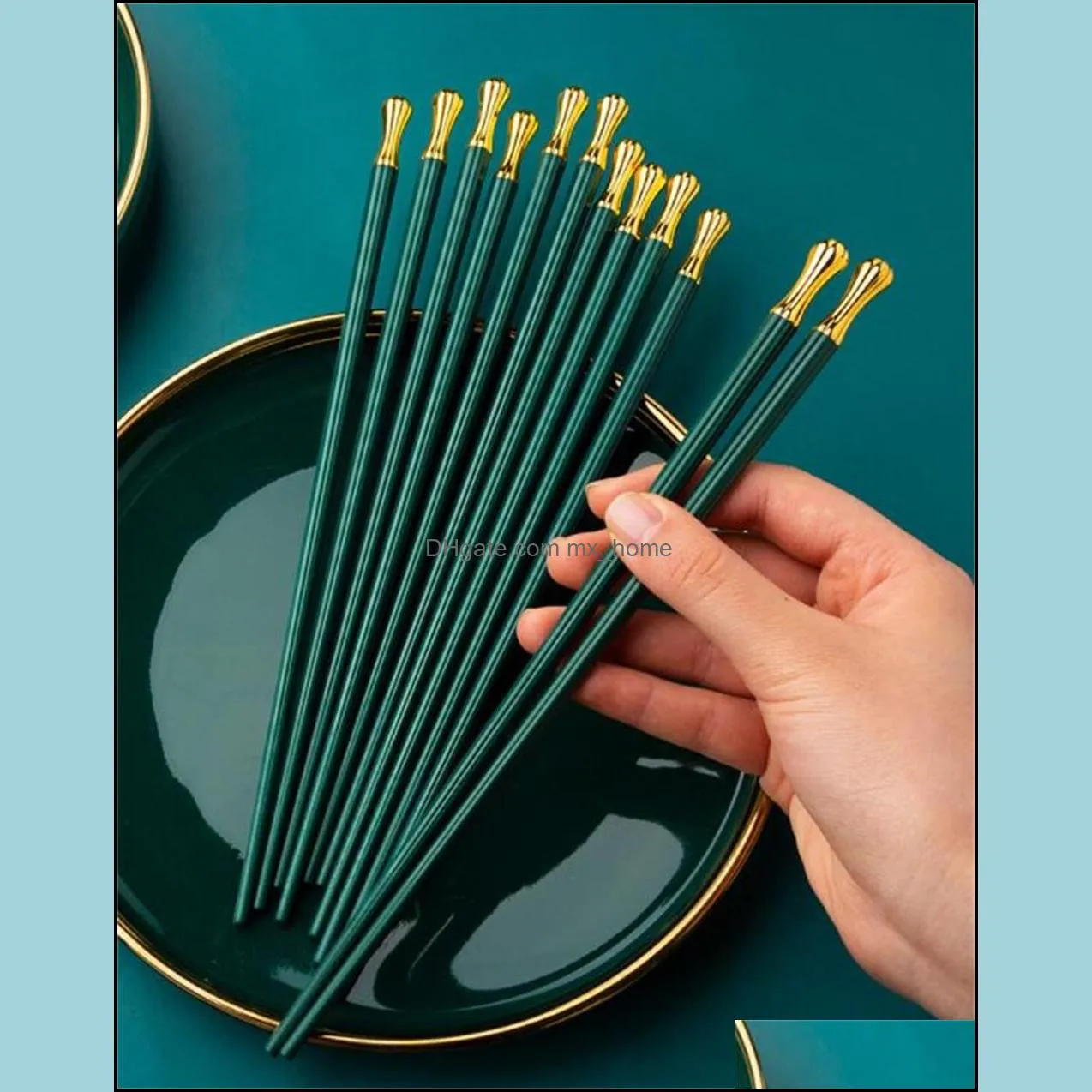 wholesale premium reusable chopsticks for sushi japanese matte anti-slip chop sticks dishwasher safe, 9.6 inch paf12346