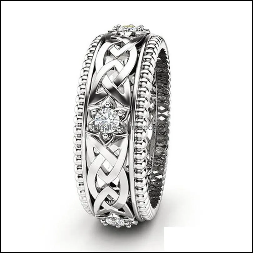 diamond wedding rings white plated diamond ring cutout pattern highend wedding rings vintage luxury