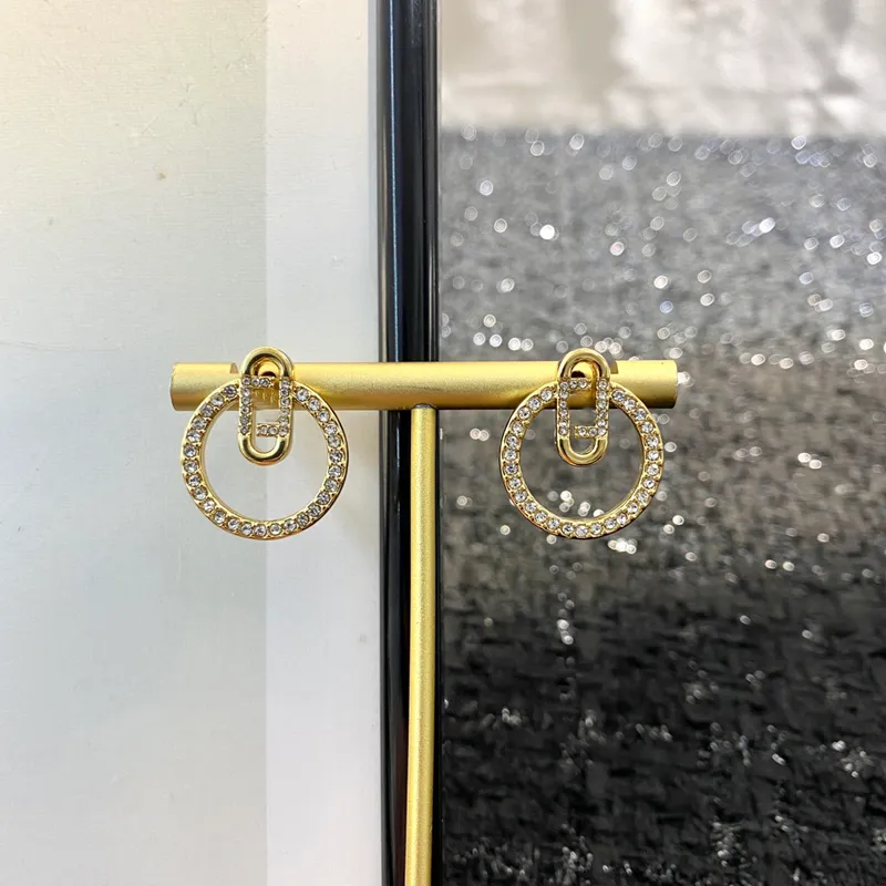 Women Hoop Earings Designer Jewelry Gold Diamonds Earring Letters Accessories Luxurys Studs Hoops Boucles 22062703R