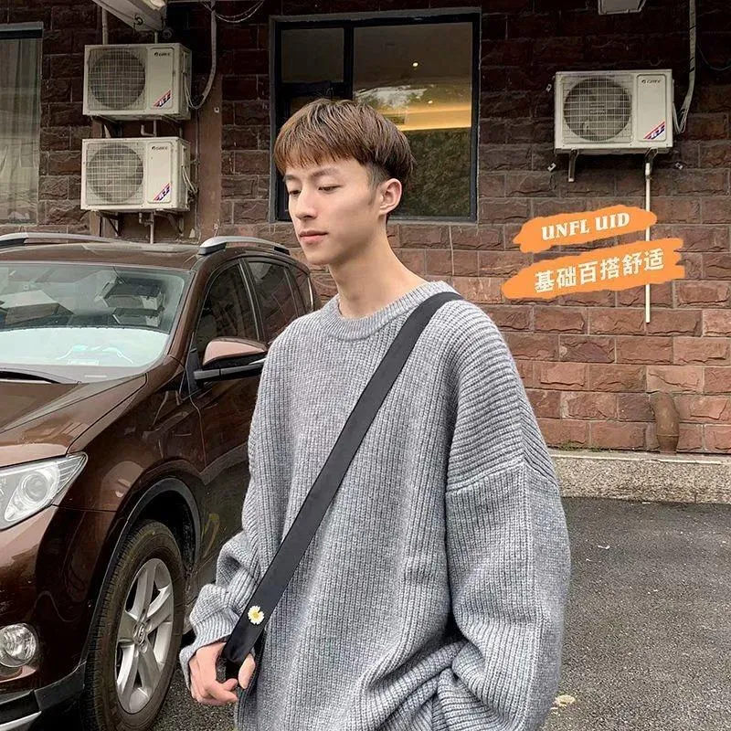 DHgate.com:Men's Sweaters Oversized O-neck Men Sweater
