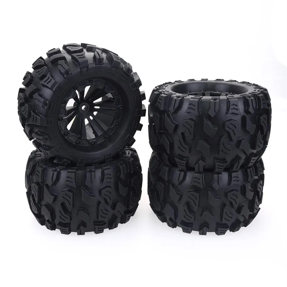 Conjunto de 4 peças de aro de roda e pneus de borracha Traxxas slash VKAR para 110 Monster Bigfoot Truck262K