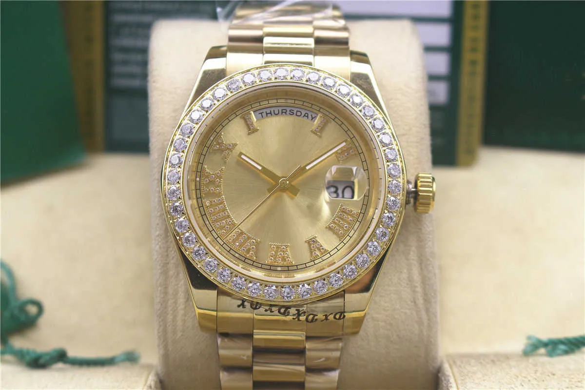Diamant-Uhren für Herren und Damen, mechanisch, automatisch, AAA-Qualität, modische Herren-Saphir-Luxus-Golduhren, Montre de Luxe Orologio-Armband