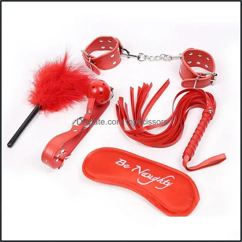 Adult Game 5 Pcs/Set Kit Fetish SM Sex Bondage Restraint Erotic Slave Game Sex Toys BDSM Bondage Harness Sex Toys For Couples