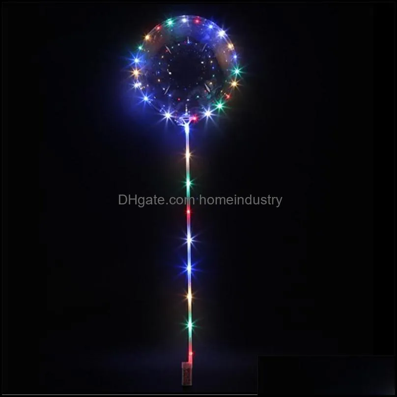 party decoration led bobo balloon with 31.5 inch stick 3 meter string balloon light christmas halloween wedding birthday xg0061