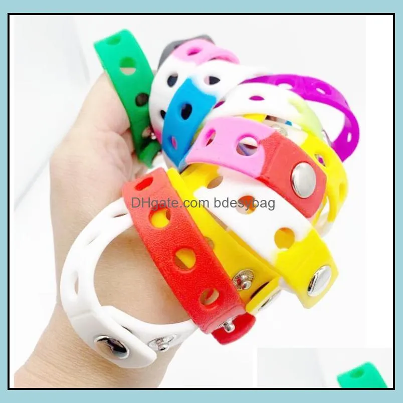 Silicone Jelly Bracelet Wristband 21cm Fit Shoe Buckle Charm Accessory Party Gift Fashion Jewelry Wholesale