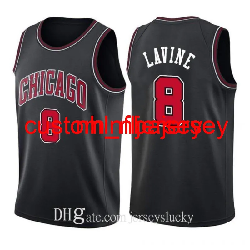 Mens Zach 8 Lavine City Derrick 1 Rose 23 Dennis 91 Rodman Scottie 33 Pijpen Rood Wit Zwart Streep Basketbal Jersey Shirt S-XXL