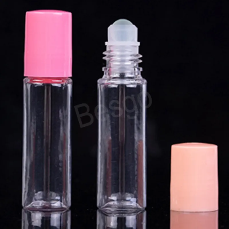 10 ml Kunststoff-Rollflasche, Parfüm-Probenabfüllung, Lipgloss, Lippenbalsam, ätherisches Öl, Rollerball, transparente Aufbewahrungsflasche BH6601WLY